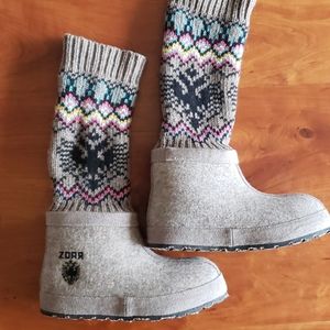 Zdar Masha wool knit/felt boots